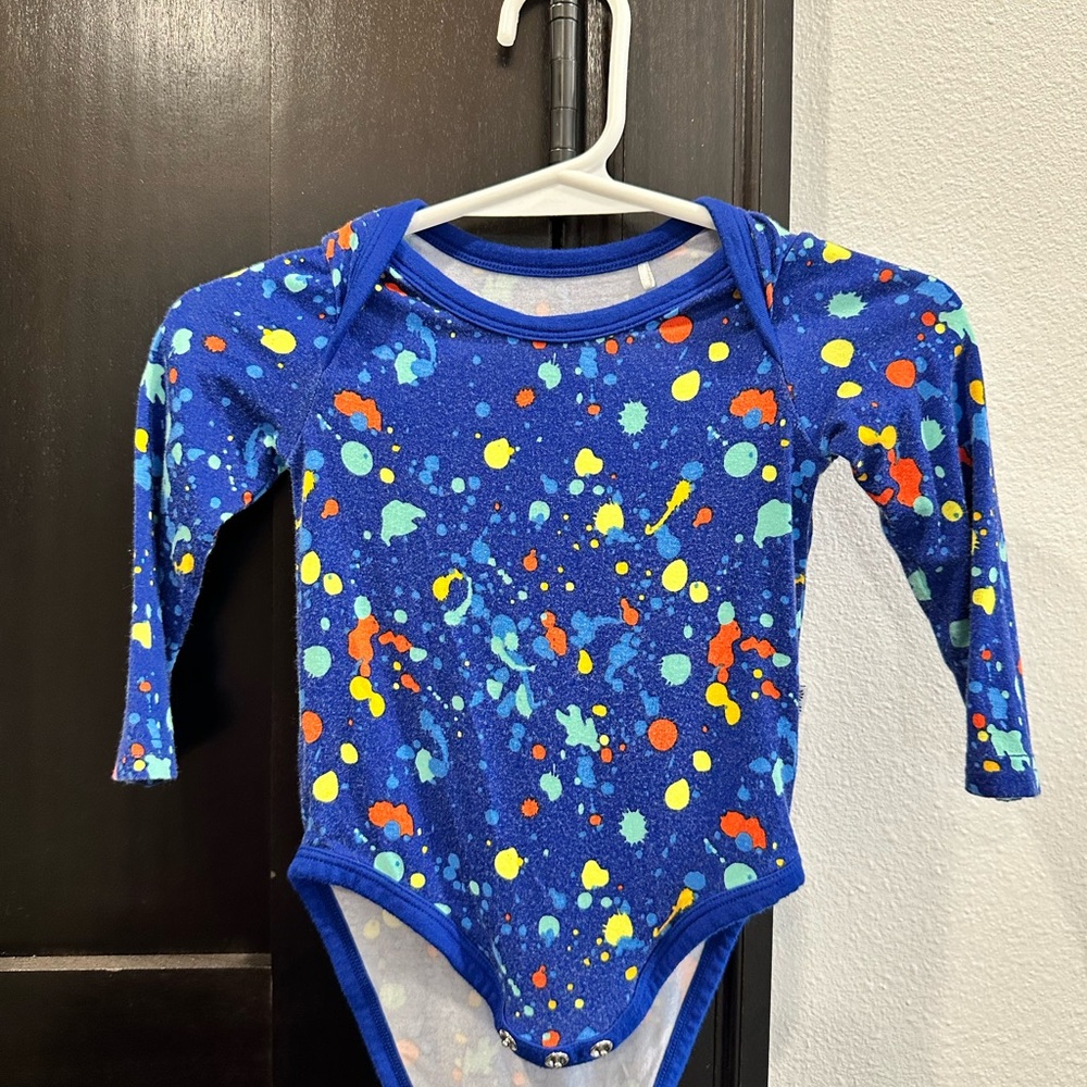 Little sleepies Colorful Splatter Long Sleeve Kids One Piece